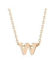 Alexander James Rose Gold Bonded Simple W Initial Pendant with Lobster Clasp set in Rose Goldtone. All pendants come with 18 inch chain with 2 inch extender.