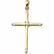 14kt Yellow Gold Diamond Slim Cross Pendant