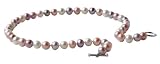 Image of Bobijou 925 NC0294-MC Silver T-Bar Clasp Ladies 44cm Long Strand Natural Multi-Colour Pearl Necklace