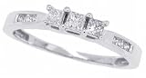 0.33ctTW Channel Set Princess Cut Diamond Engagement Anniversary Three Stone Ring in 10Kt White Gold