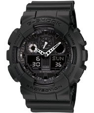 Casio G-Shock Analog Digital World Time Black Dial Mens Watch GA100-1A1