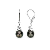 14k White Gold Cultured Tahitian Pearl Earrings