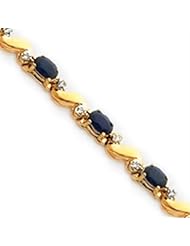 14k Gold Sapphire & Diamond Bracelet