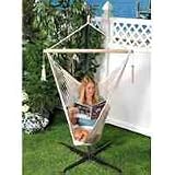 Bliss Hammocks BHC-412WH Tahiti Cotton Rope Hammock Chair in Tahiti White - BHC-412WH