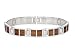 Mens Stainless Steel and Wood Inlay Bracelet