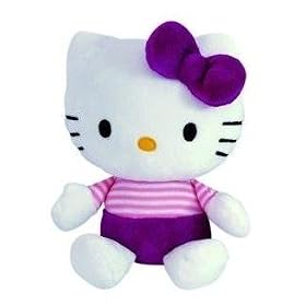 Hello Kitty Peluche 14cms (Robe Rose/Poupre)