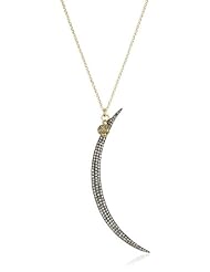 Shery Shabani "Karma" Diamond Gold and Silver Moon Pendant Necklace