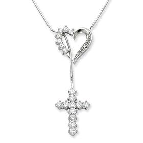 Faith and Mercy, Lariat Necklace in Sterling Silver