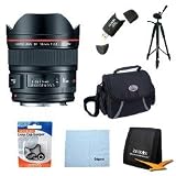 Canon EF 14mm f/2.8L II USM Ultra-Wide Angle Lens for Canon Digital SLR Cameras w/ Deluxe Bag, Lens Cap Keeper, Microfiber Cleaning Cloth, Memory Card Wallet, USB 2.0 Card Reader, Professional Tripod