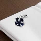 Round Enamel Pinwheel Cufflinks