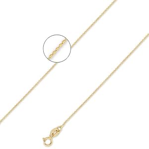 14K Solid Yellow Gold Bead Ball Chain Necklace 1mm (1/32