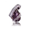 Amethyst and Diamond Ribbon Pendant in 14 Karat White Gold