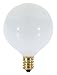 KOR (Pack of 10) G16.5 White Finsh Decorative (E12) Candelabra Base Globe Shape Incandescent 120V G16 1/2 Light Bulbs (15)