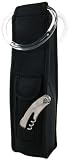 BLACK Insulated neoprene wine tote with corkscrew and opener