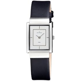 Skagen - 224SSL - Montre Femme - Quartz - Analogique - Bracelet Cuir Noir