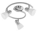 Eglo 88475A Dakar-1 3-Light Nickel-Finish Track Light Fixture with Alabaster Glass Shades