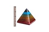 CHAKRA PYRAMID STONE w/ 7 Chakra Stones ~ Red Jasper, Aventurine, Golden Quartz, Amethyst ~ 30-40mm Size by Shambala Shop