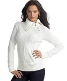 Calvin Klein Jeans Asymmetrical-Zip Cable-Knit Sweater