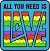 ALL YOU NEED IS LOVE JOHN LENNON 2 BUMPER STICKERS WONDERFUL MESSAGE!