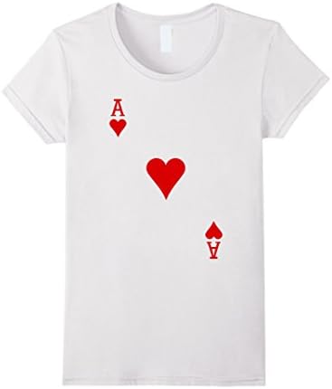 Women's Ace of Hearts Playing Card Costume T-Shirt Large White