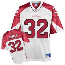 Reebok Arizona Cardinals Edgerrin James Replica White Jersey Large