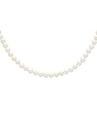 Sterling 20in Silver 8-8.5mm White Freshwater Cultured Pearl Necklace.