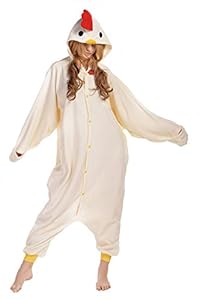 NEWCOAPLAY Unisex Onesies Pajamas Kigurumi Cosplay Sleepsuit Costume (XL, White chicken)