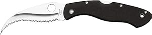 Spyderco Civilian G-10 Handle Serrated Edge Knife, Black