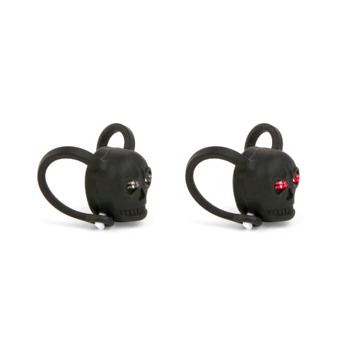 Kikkerland FL24-BK Skull LED Bike Lights, Set of 2