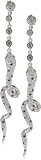 Nicky Hilton Sterling Silver Dangling Snake Earrings With Cubic Zirconia