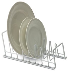 Organize It All Vinyl Coated Kitchen Wire Lid Plate Rack, 8 dividers, Great for Storing Plates, Lids, Kitchen Organization, White