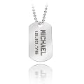 Personalised Sterling Silver Dog Tag on 20' Ball Chain (READ DESCRIPTION BELOW TO SEE HOW TO ADD PERSONALISATION)
