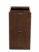 Boss Full Pedestal File/File, No Top, Mahogany