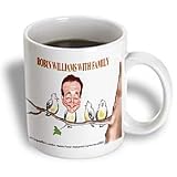 Londons Times Funny Panel Hollywood Cartoons - Robin Williams And Family - Mugs