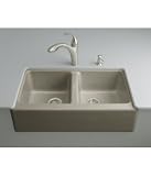 Kohler K-6534-4U-K4 Hawthorne Apron-Front, Undercounter Kitchen Sink with Four-Hole Oversized Centers, Cashmere