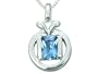 1.75 Carats Genuine Radiant Cut London Blue Topaz Sterling Silver Pendant Necklace