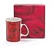 Red Rose Coffee Mug/Cup Gift Boxed In A Satin Lined Box Beautiful Inexpensive Gift Item