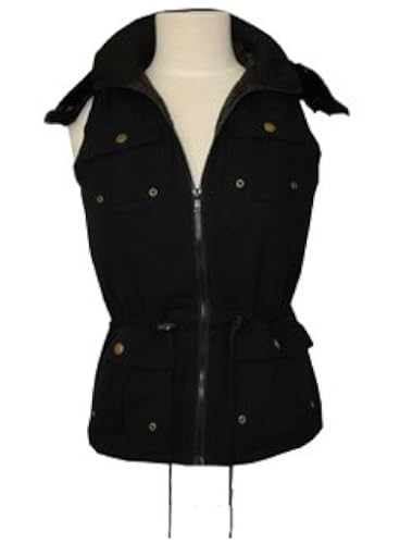 Womens Black Zip Up Hoody Vest by Titania (via All Style Mall)