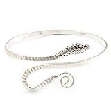 Rhodium Plated Snake Upper Arm Bracelet Armlet