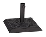 DC America UBP14181-BR Square Cast Stone Umbrella Base, Made from Rust Free Composite Materials, Bronze Powder Coated Finish