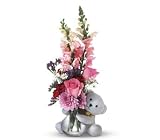 Teleflora's Bear Hug Bear with Pink Roses
