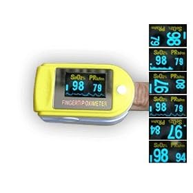 Facelake Fingertip Finger Pulse Oximeter and Heart Rate Monitor. Used for Copd, Emphysema, Aviation, Sports Training, High Altitude Sports, free carry case