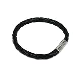 Blacklist Bracelet de Cuir noir tressé pour Homme
