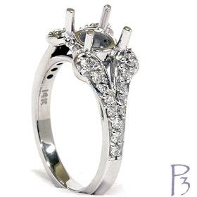 .30CT Diamond Engagement Ring Setting 14K White Gold Womens Fancy Semi Mount Vintage Antique Like Size 6