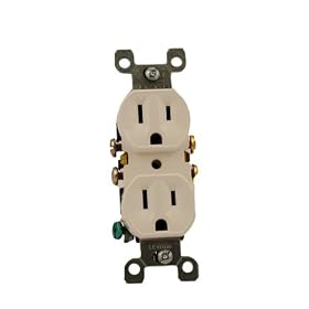 Leviton 5320-WCP 15 Amp, 125 Volt, Duplex Receptacle, Residential Grade, Grounding, All Screws Backed Out, Contractor Pack, White