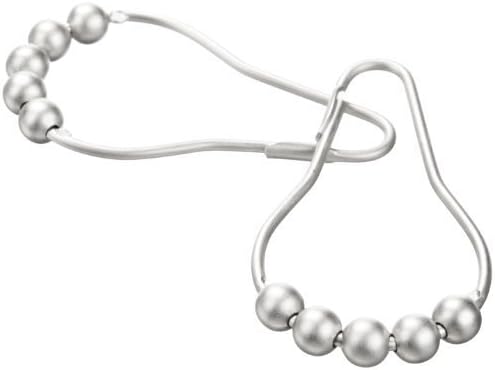 Heavy Duty Roller Shower Curtain Rings, Satin Nickel Clipperton RollerRings? Set of 12 by CLIPPERTON