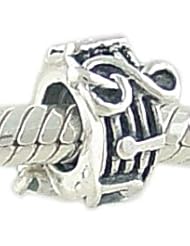 Authentic Biagi Sterling Silver Music Staff with Notes Bead fits European Charm Bracelet