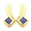 14K Yellow Gold Iolite Earrings