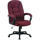 Executive High Back Chair w/ Padded Loop Arms In Deep Wine Finish By Office Star