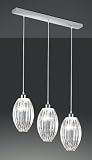 Trio-Leuchten 306000300 Pendelleuchte, 3x E27, max. 60 W, Chrom, Acrylstäbe klar